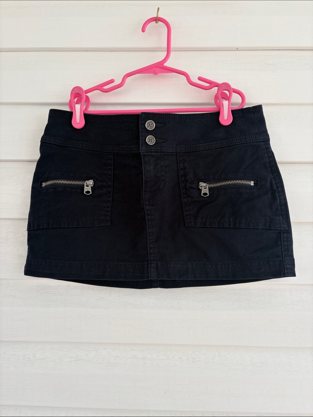 Abercrombie & Fitch Navy Blue Mini Skirt Zipper Detail Y2K Edgy Going Out